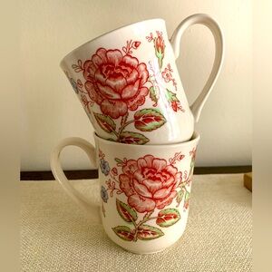 Johnson Bros. Rose Chintz Pattern Pair of Coffee Mugs